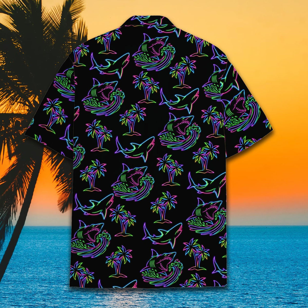 Third lifestyle view showcasing the bright neon colors on black polyester