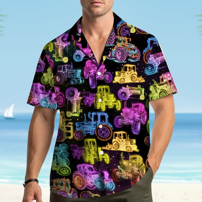 Second lifestyle image displaying the family matching hawaiian shirt in a casual setting