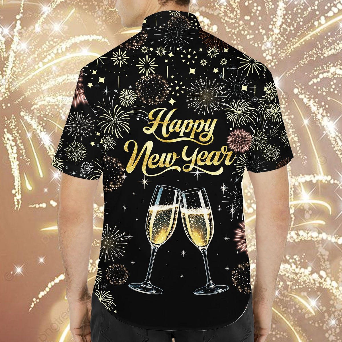 Additional back view of the family hawaiian shirt