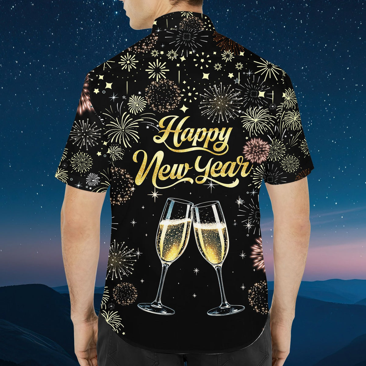 Close-up back view of the holiday print design