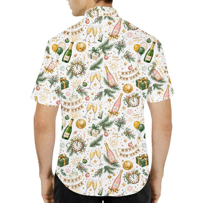New Year celebration matching family hawaiian shirt, second back view