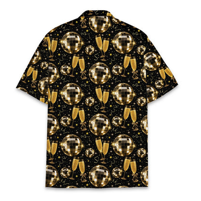 Detailed back view of the new years hawaiian shirt pattern