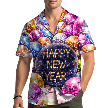 Additional front view of the festive holiday hawaiian shirt