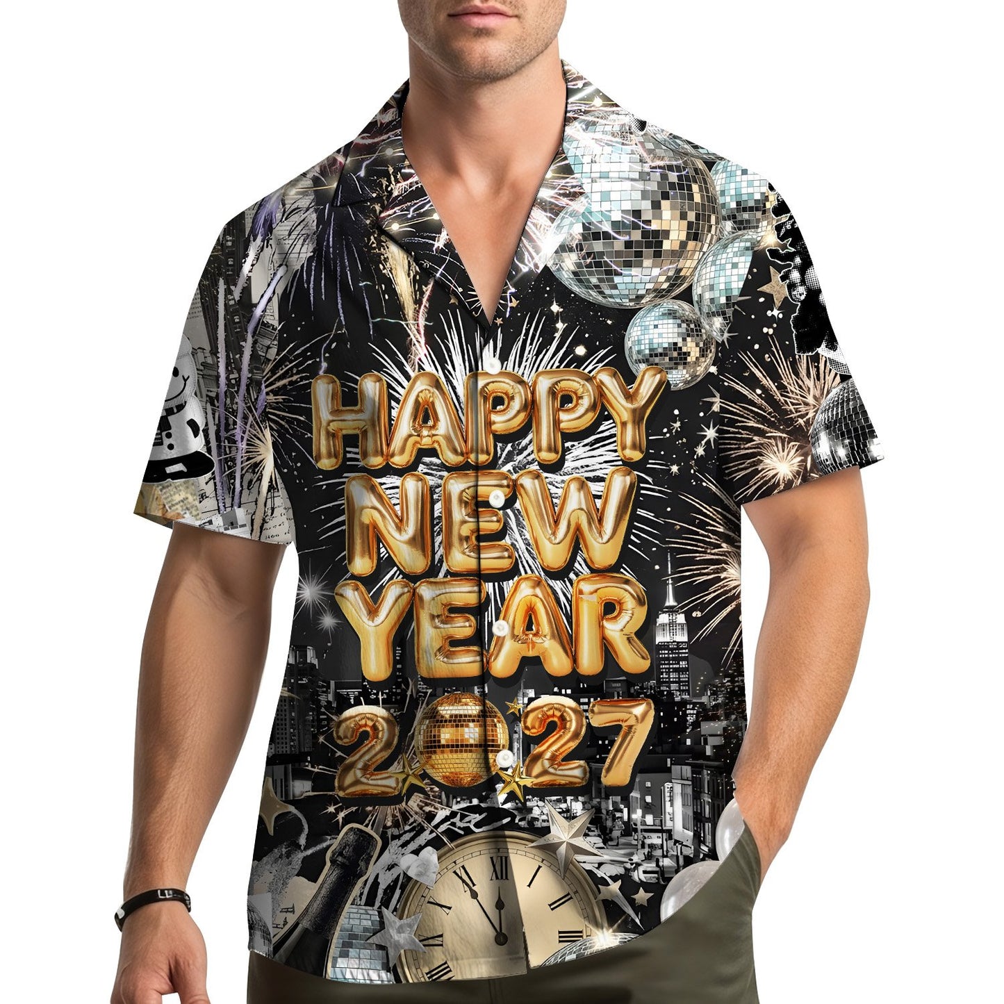 Final lifestyle view of the family matching hawaiian shirt for 2027 celebrations