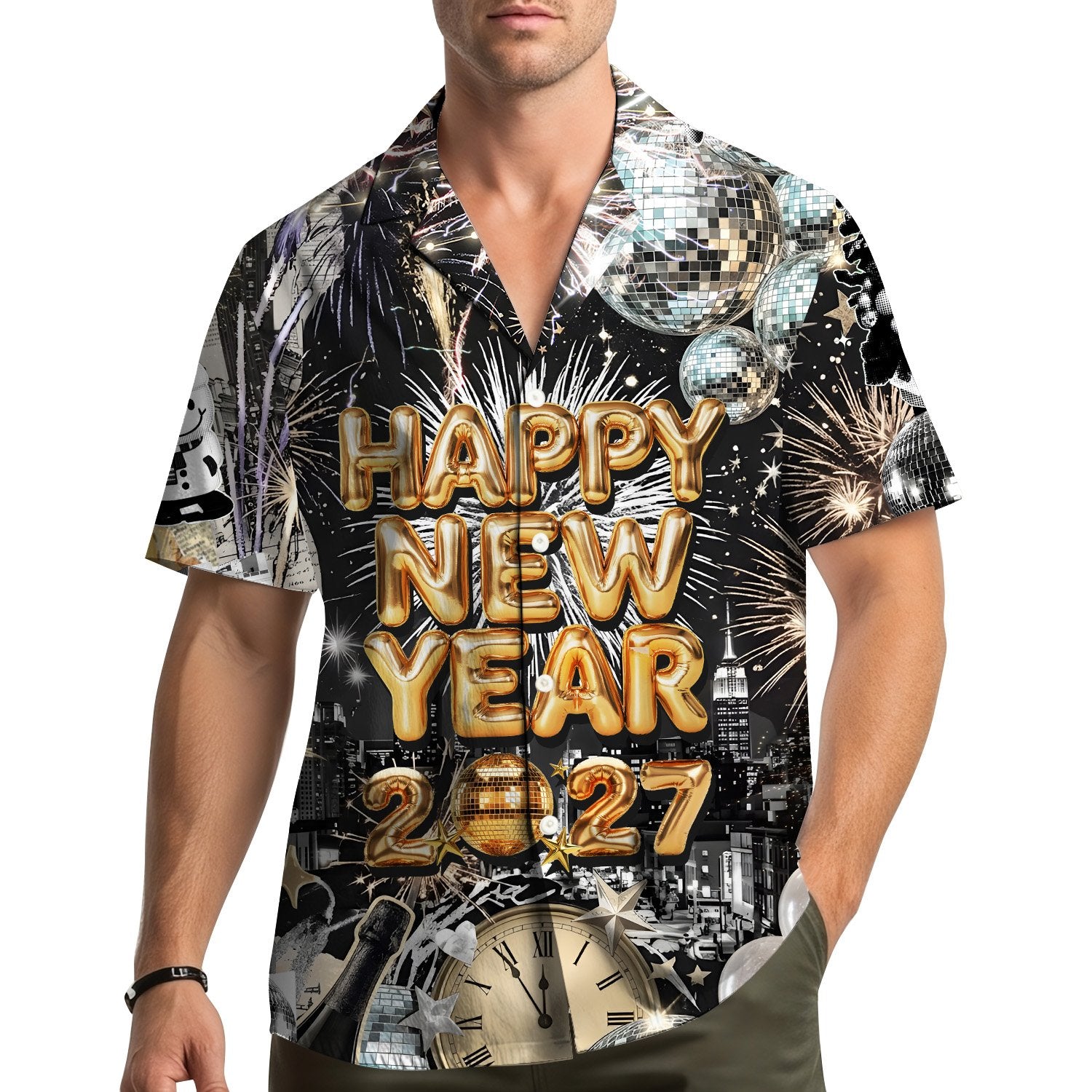 Final lifestyle view of the family matching hawaiian shirt for 2027 celebrations