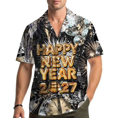 Final lifestyle view of the family matching hawaiian shirt for 2027 celebrations