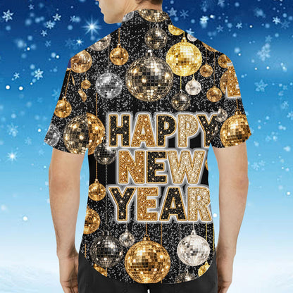 Third lifestyle view of the matching family hawaiian shirts outfit