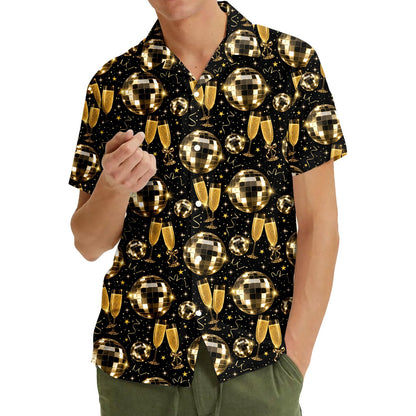 Lifestyle view of a family wearing the matching hawaiian shirts