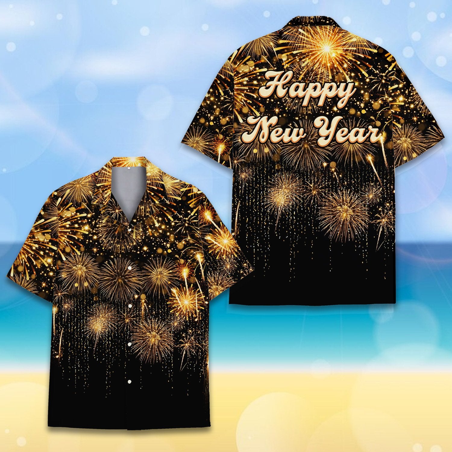 Additional detailed view of the retro Happy New Year text