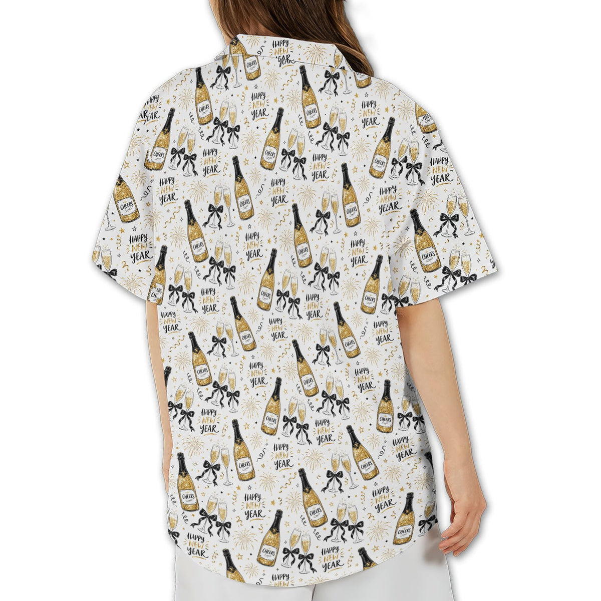 Flat back view of the matching family hawaiian shirt