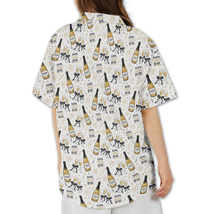 Flat back view of the matching family hawaiian shirt