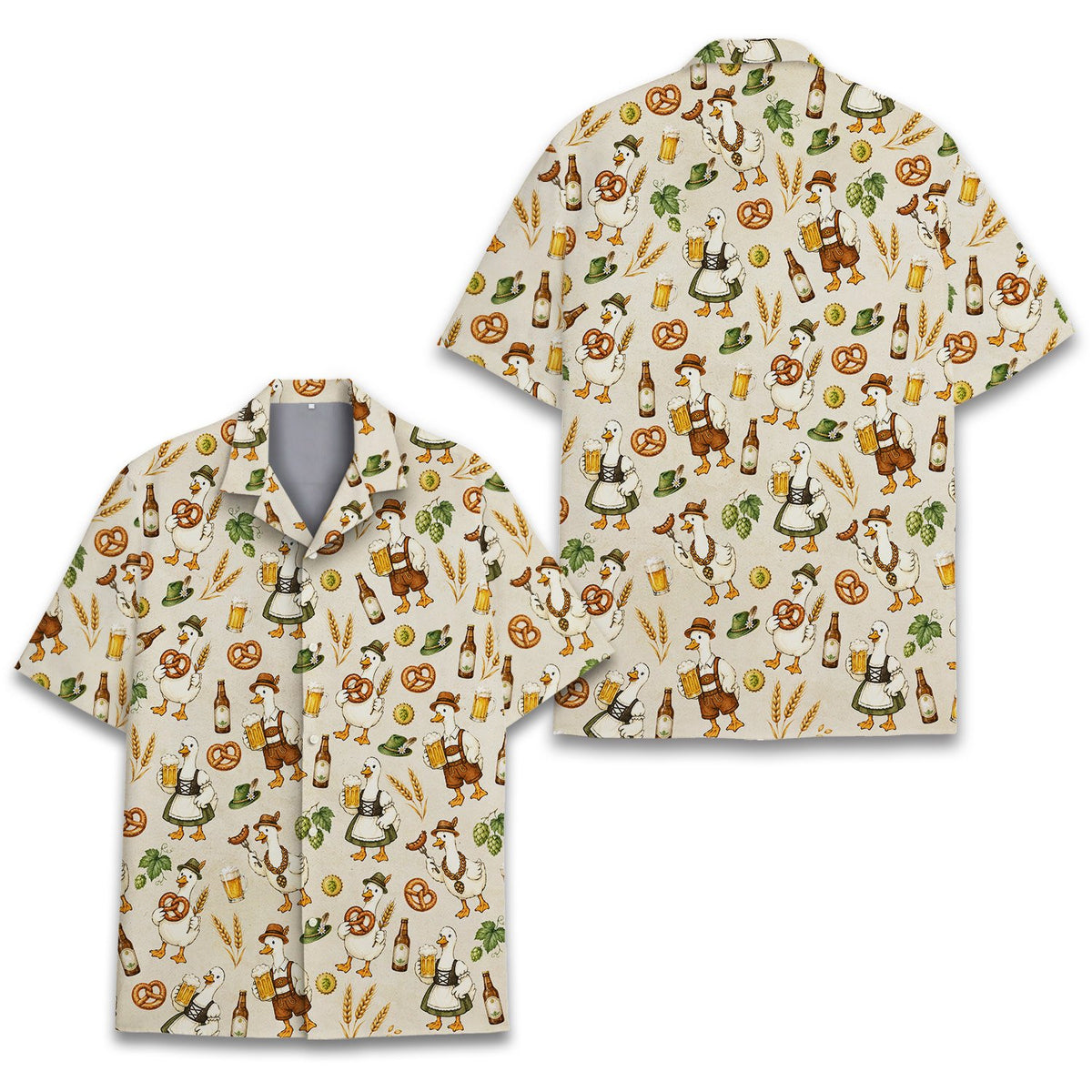 Additional front view of the Oktoberfest matching family hawaiian shirt