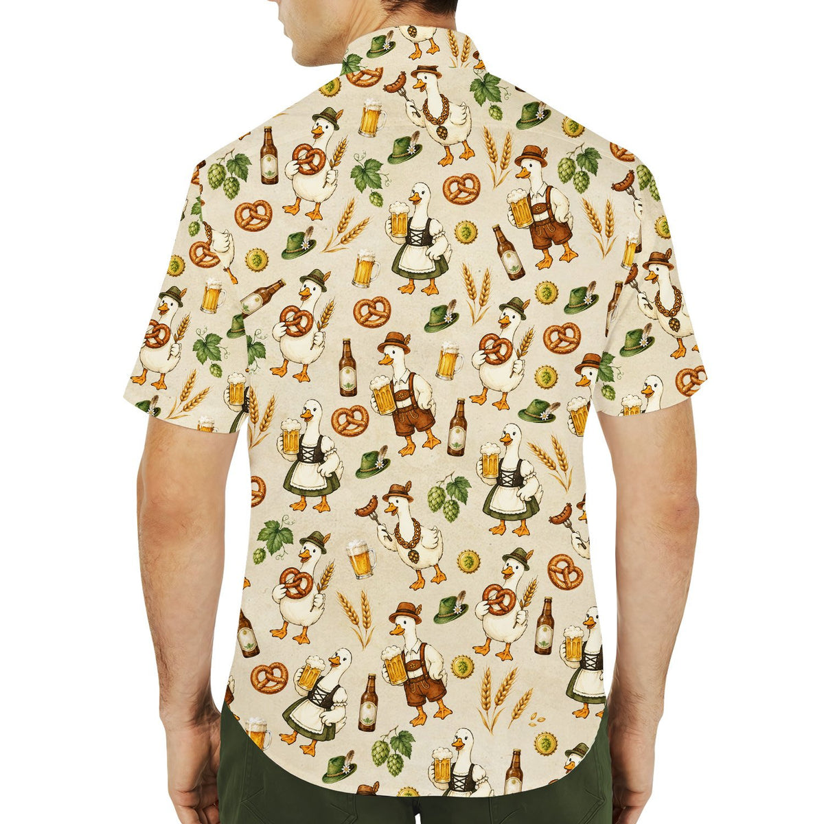 Second lifestyle view showing the Oktoberfest matching family hawaiian shirt
