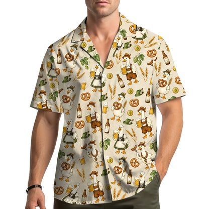 Lifestyle view of the Oktoberfest matching family hawaiian shirt