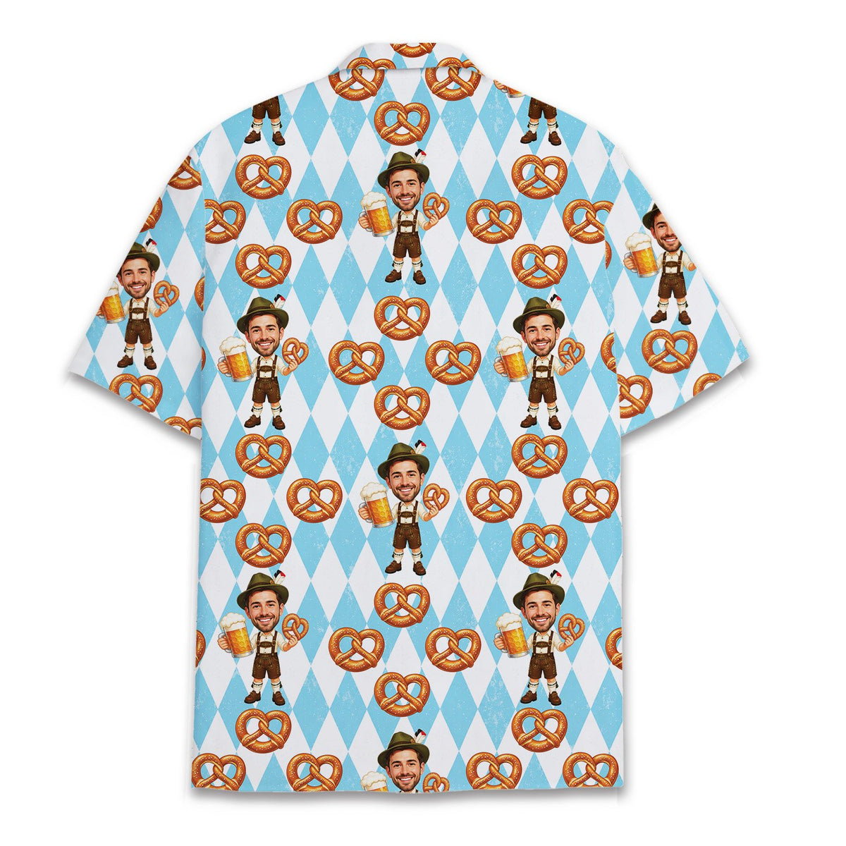 Back view of the matching family hawaiian shirt