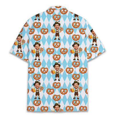Back view of the matching family hawaiian shirt