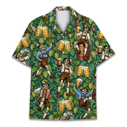 Another front view of the matching family Hawaiian shirt