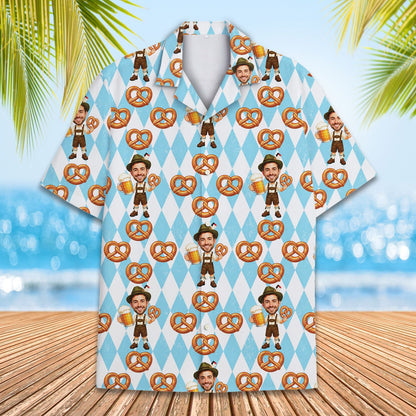 Detailed front view showing custom name and pretzel pattern