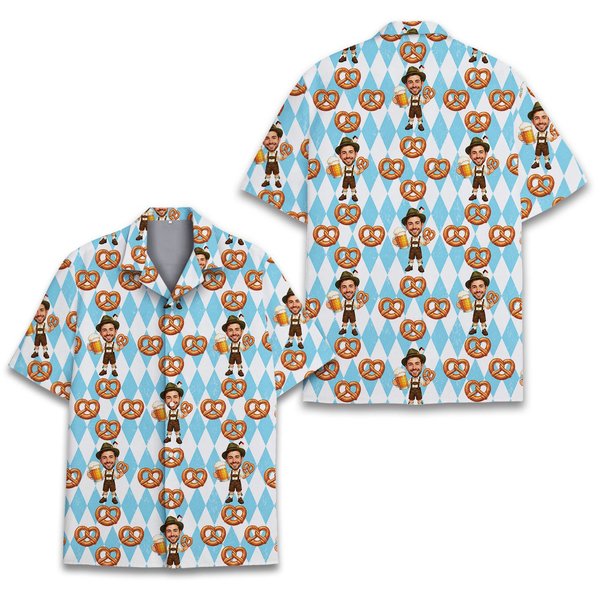Another front angle of the custom hawaiian shirt