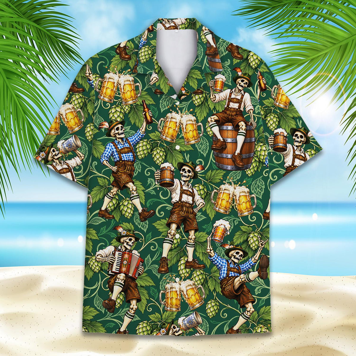 Full front view of the matching family Oktoberfest outfit
