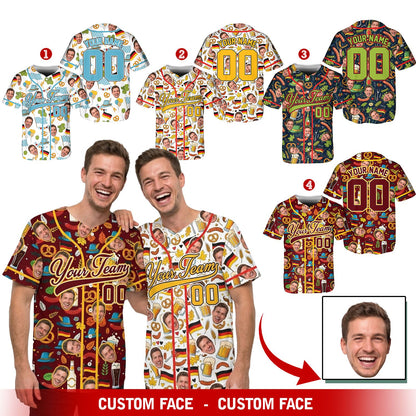 Detailed view of multicolor Oktoberfest hawaiian shirt