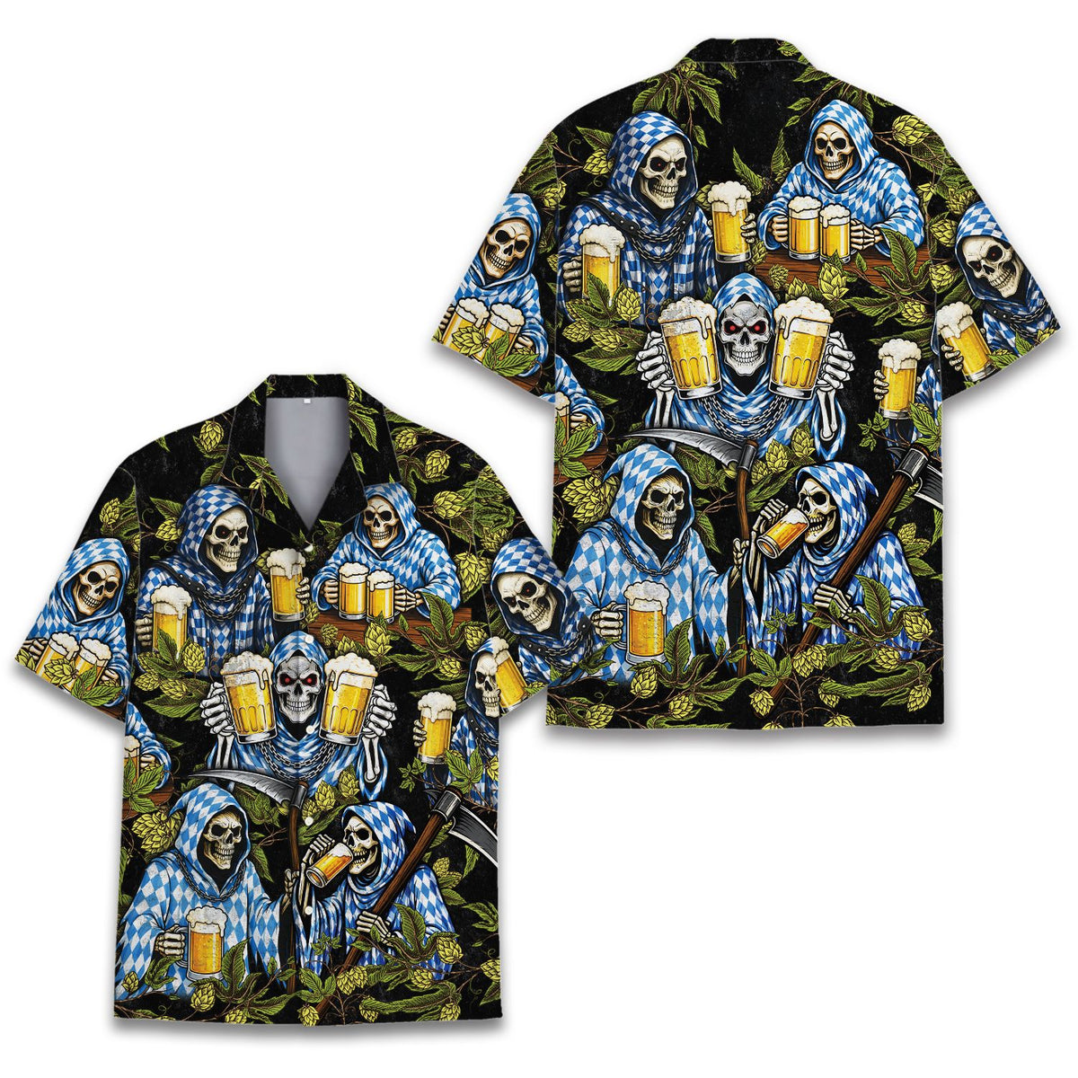 Second lifestyle view of the matching family Hawaiian shirts