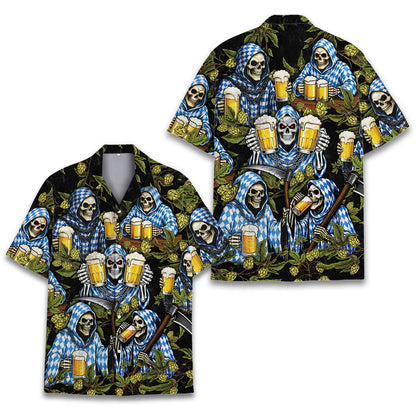 Second lifestyle view of the matching family Hawaiian shirts