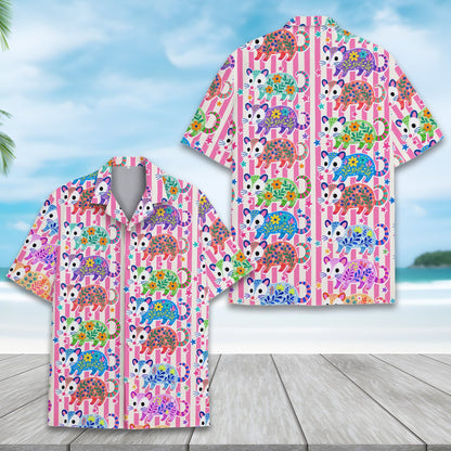 Matching family hawaiian shirts front view