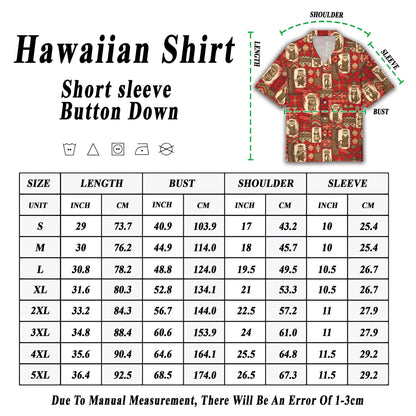 Alternative view of the red otters matching family hawaiian shirt
