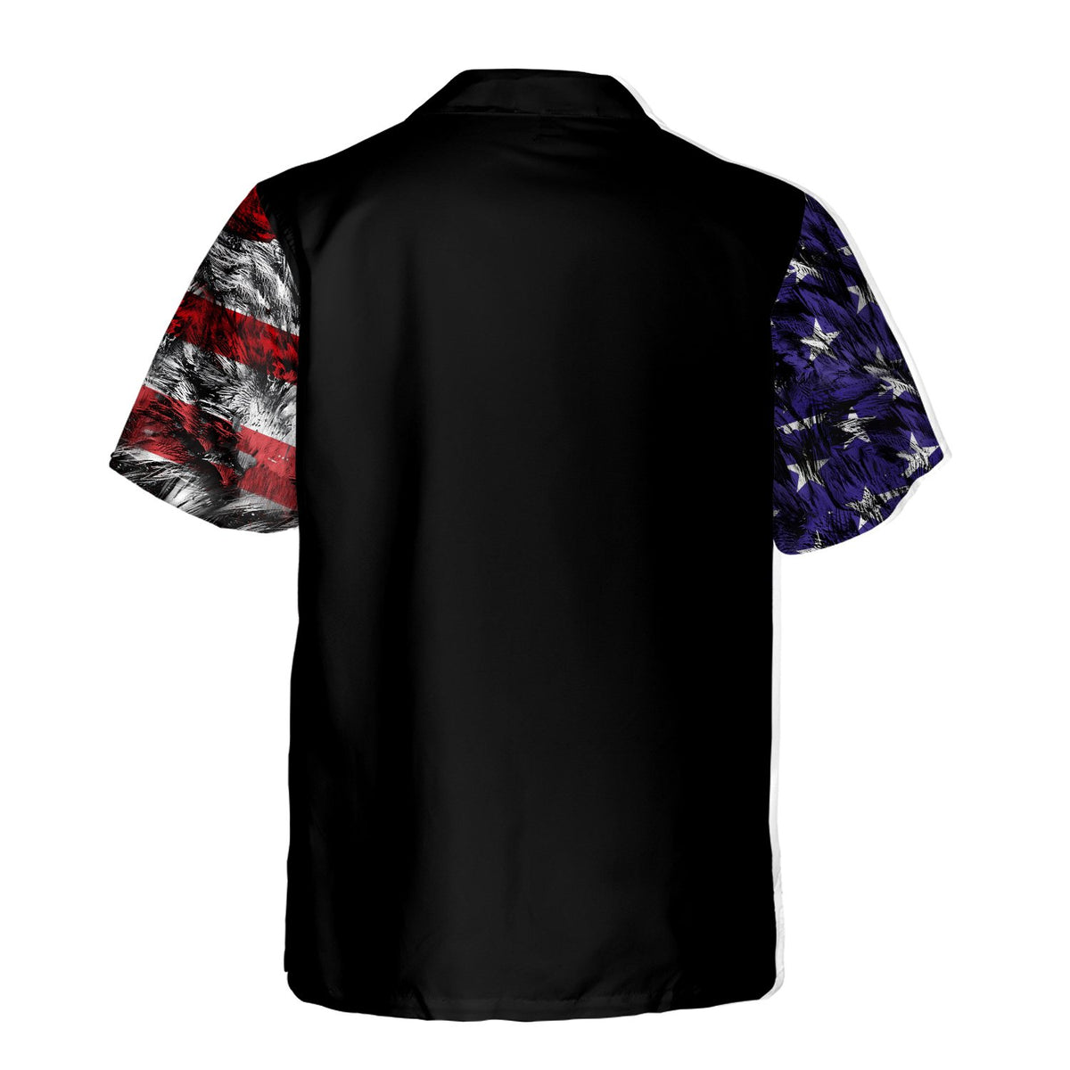 Back view of the matching family hawaiian shirt in black