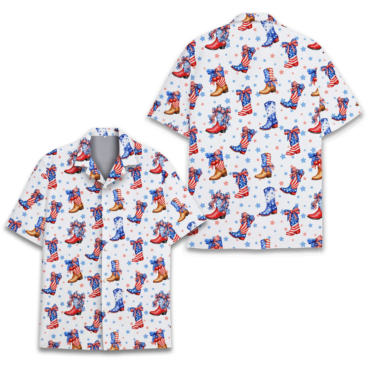 Another front view of the holiday hawaiian shirt