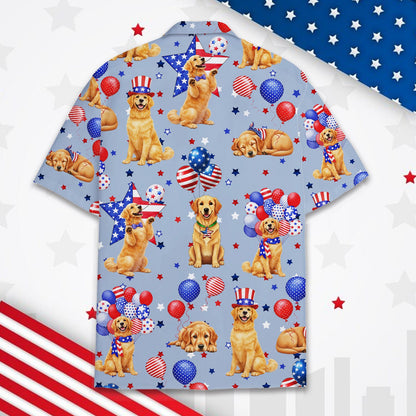 Back view of the fourth of july hawaiian shirt