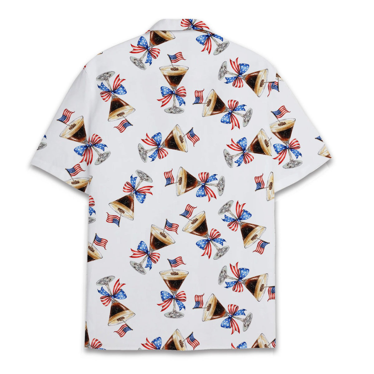 Detailed back view of the espresso hawaiian shirt