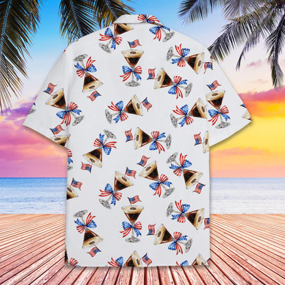 Back view of the patriotic hawaiian shirt