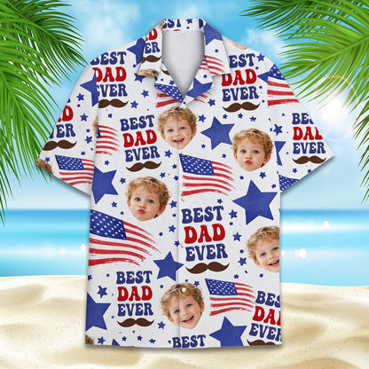 Fourth lifestyle view showing the vibrant red, white, and blue pattern