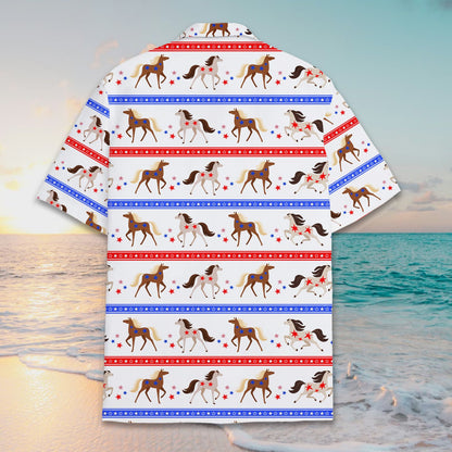 Back view of the fourth of july hawaiian shirt