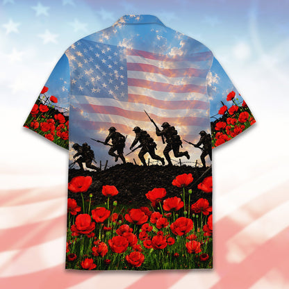 Detailed back view showing the seamless all-over military print