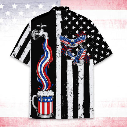 Back view of the fourth of july hawaiian shirt