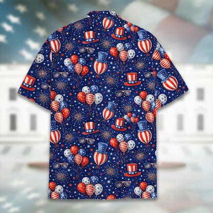 Additional back view of the holiday hawaiian shirt