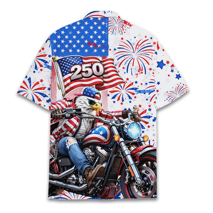 Back view of the fourth of july hawaiian shirt