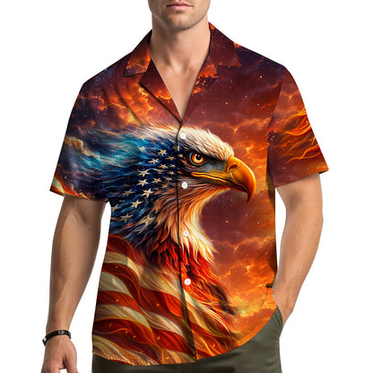 Lifestyle view of the matching family hawaiian shirts being worn