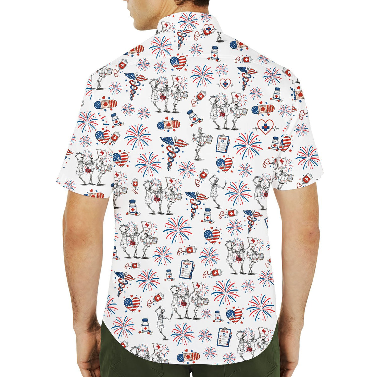 Another lifestyle view showing the matching family hawaiian shirt