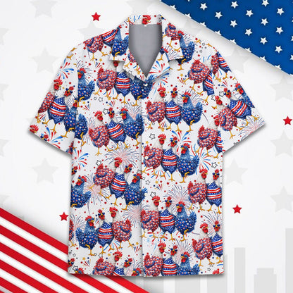 Another styled front view of the holiday hawaiian shirt