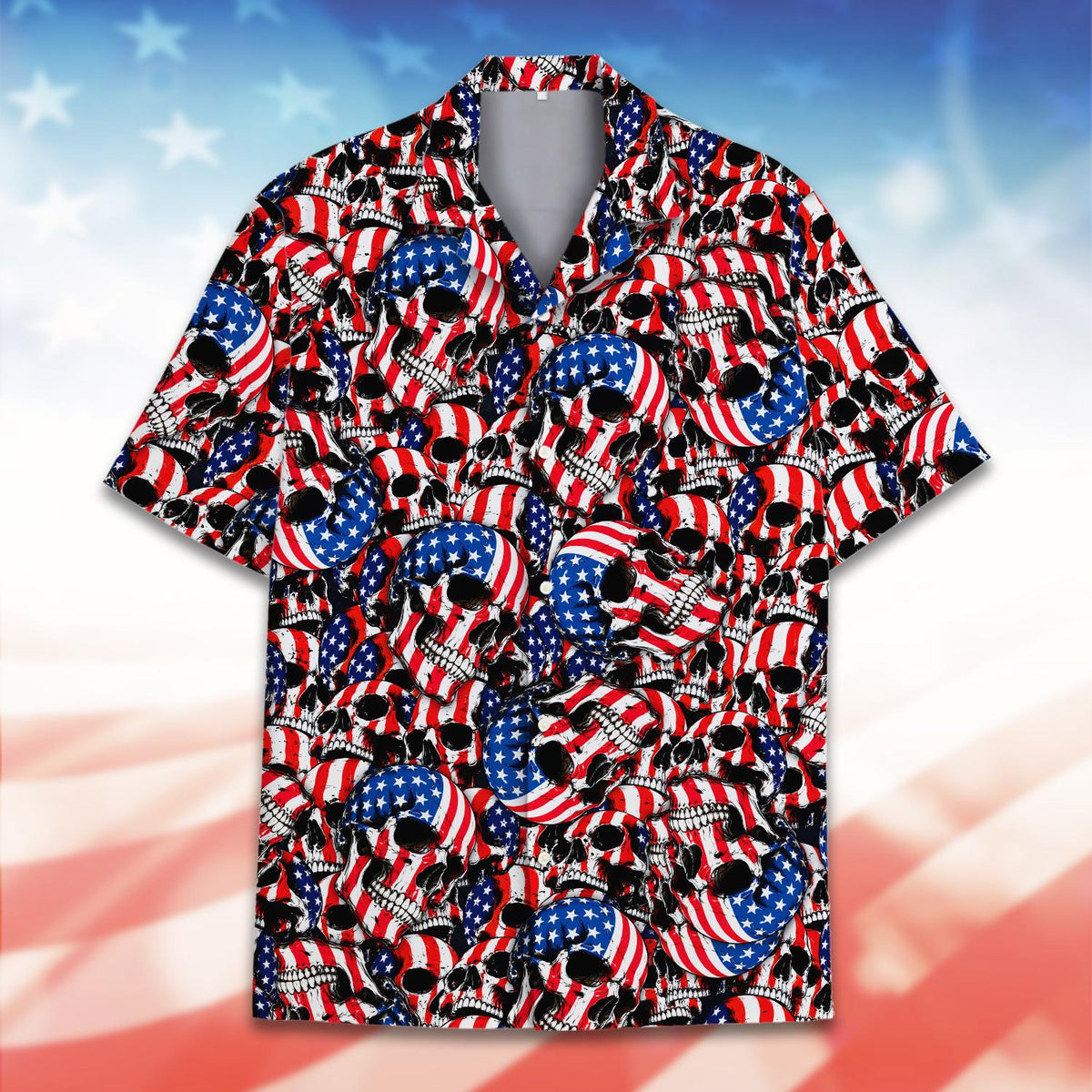 Another front view of the matching family hawaiian shirt