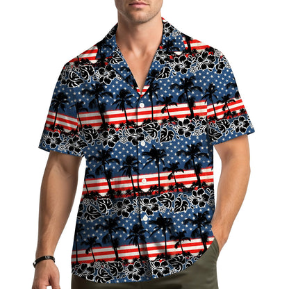 Lifestyle view of the matching family hawaiian shirts