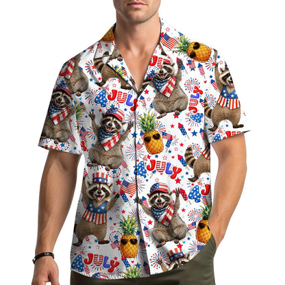 Lifestyle view of people wearing matching family hawaiian shirts