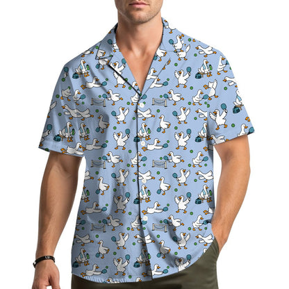 Second lifestyle image showing the matching family hawaiian shirt out and about