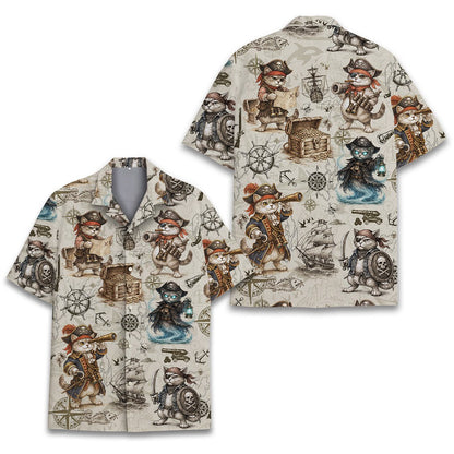 Alternate front view of the matching family hawaiian shirt