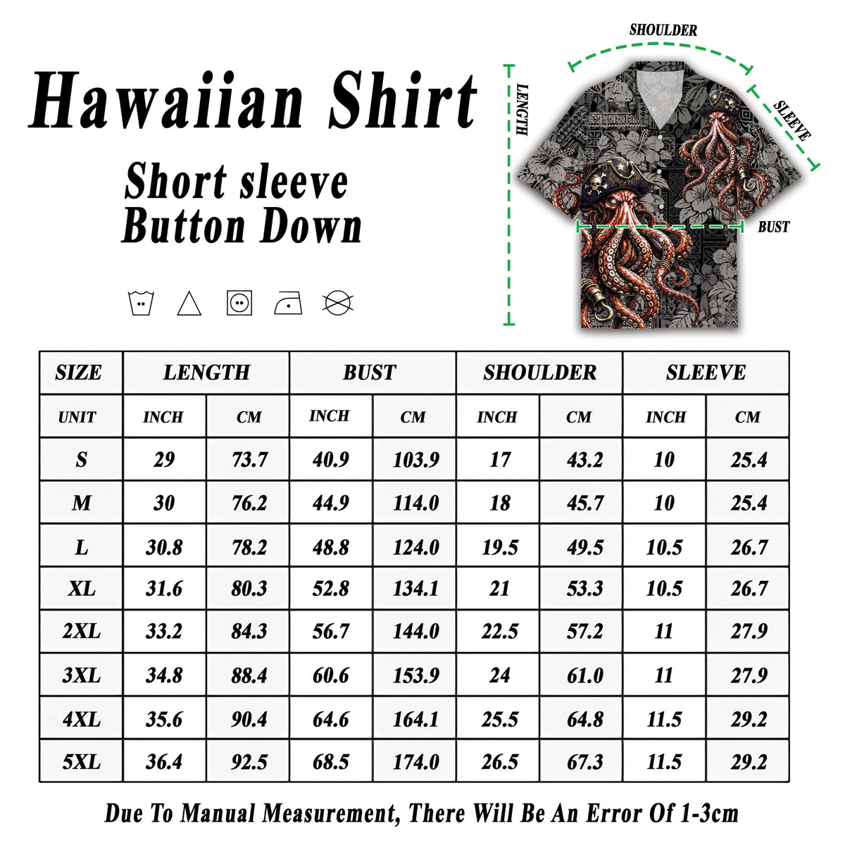Lifestyle or alternate view of the pirate octopus tribal hawaiian shirt