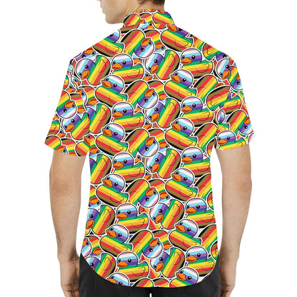 Second lifestyle image featuring the vibrant matching hawaiian shirts family style